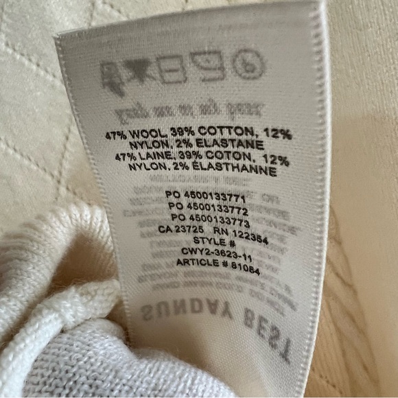 Sunday Best wool & cotton cable knit sweater vest size S excellent condition - Picture 9 of 9